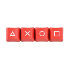4pcs PSP Directional Keycaps - ABS Thumb Grips with White "PTOX" Labels, Simple Style for Enhanced Gaming Comfort, Game Controller Grips Red